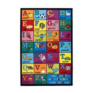 World Rug Gallery Kids Educational Learning Alphabet Non Slip Area Rug - 1 of 4