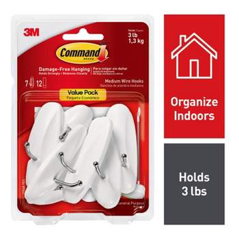 Command 6 Hooks 12 Strips Large Sized Utility Decorative Hooks Value Pack  White : Target
