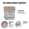 Grungis Planters for Outdoor Plants,Modern Striped Ceramic Flowerpot Planter with Drainage Hole for Patio,Garden,2PCS - 4 of 4