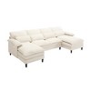 U-Shaped Modular Sectional Sofa with Chaise Lounge, Terrycloth Upholstered 4-Seater Couch with 4 Waist Pillows for Living Room - 4 of 4