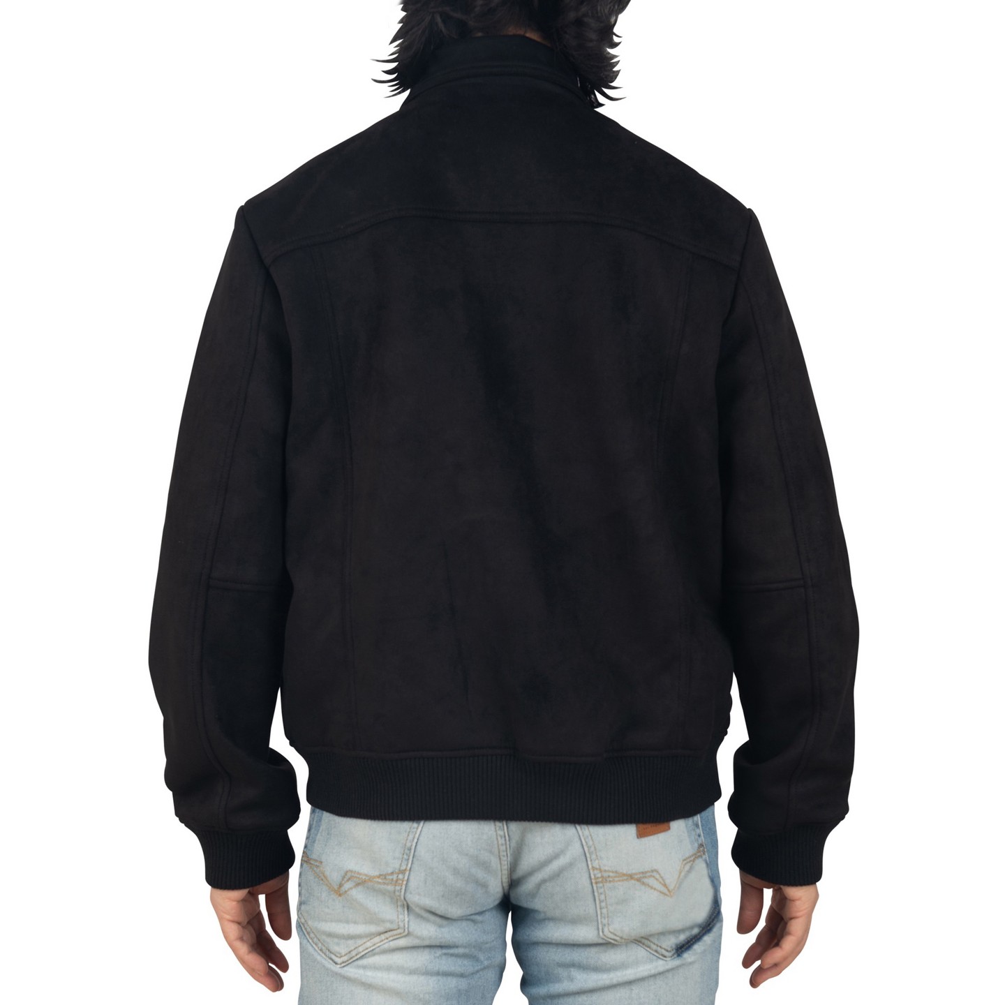 Мужская куртка Alpine Swiss Blake Vegan Suede Bomber Jacket – Lightweight Slim Fit Casual Softshell Coat with 5 Pockets BLK 2XL — фото 5