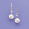 Ross-Simons 10.5-11mm Cultured Pearl Drop Earrings With Diamond Accents in 14kt Yellow Gold - 4 of 4