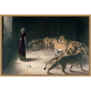 Amanti Art Daniel in the Lions Den Framed Canvas Wall Art - 1 of 4