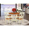 HomeStock 5-Pc Buttermilk and Cherry Solid Wood Top - Round Dining Room Set - Seats 4 - 2 of 4