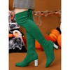 Allegra K Women's Chunky Heels Rhinestone Over the Knee High Boots - 2 of 4