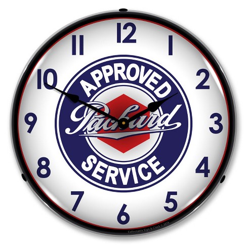 Collectable Sign & Clock | Packard LED Wall Clock Retro/Vintage, Lighted