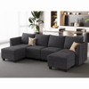 Belffin Modular Sectional Sofa Chenille U Shaped Couch with Double Chaise for Living Room, Dark Grey - 2 of 4