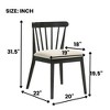GDFStudio Maxence Farmhouse Rubberwood Upholstered Dining Chairs with Curved Slatted Backrest (Set of 2) - 3 of 4