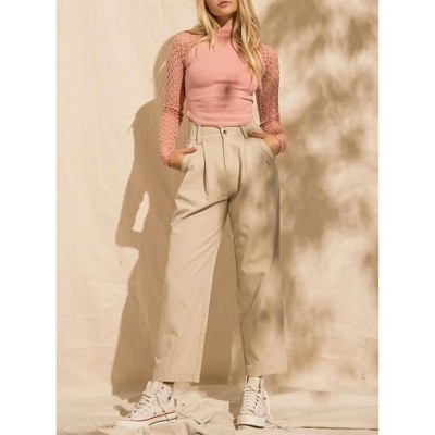 Women's KATE STRAIGHT-LEG PLEATED PANTS - PAPERMOON