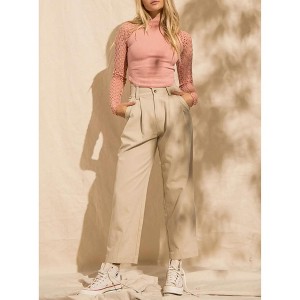 Women's KATE STRAIGHT-LEG PLEATED PANTS - PAPERMOON - 1 of 2