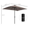 Sapphtopaz 9×7Ft Patio Umbrella Beach Umbrella LED Lighted Sun Shades with Crank and Tilt 8 Sturdy Ribs for Garden, Beach, Deck, Backyard - 4 of 4