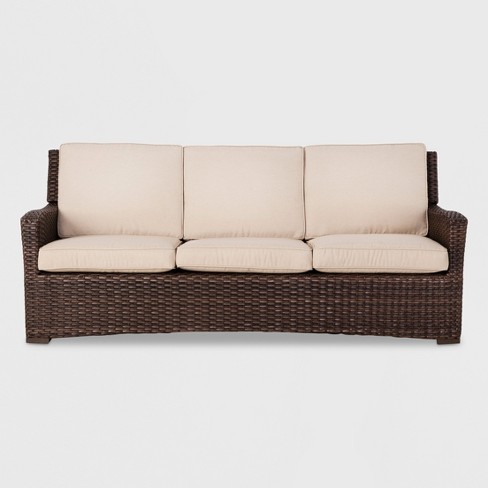 Halsted Wicker Patio Sofa Tan Threshold Target