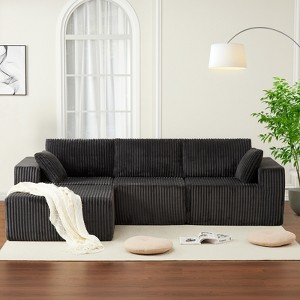 Corduroy Sponge Compression Sofa,Modular Sectional Sofa, with Deep Seat, Comfy Memory Foam Sofa for Living Room Bedroom - 1 of 4