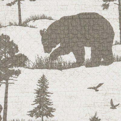 Hillside Royal Gray Cotton Reversible King Quilt Set