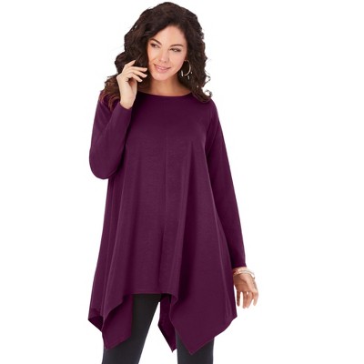 Roaman's Women's Plus Size Handkerchief Hem Ultimate Tunic : Target