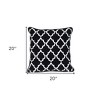 HomeRoots 20" Black and White Geometric Cotton Throw Pillow - 3 of 4