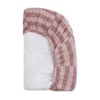 Babyletto Quilted Muslin Changing Pad Cover, GOTS Certified Organic Cotton - Maroon Stripe - 4 of 4