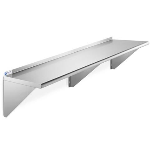 Gridmann 12 X 72 Stainless Steel Kitchen Wall Mount Shelf With Backsplash  - Nsf Certified : Target