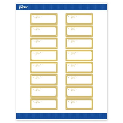 Avery Labels, 1" x 2-5/8", Gold-Metallic Ornaments, Matte, 160ct