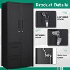 Mlezan Metal Storage Cabinet: Lockable, Drawers, and Shelves for Clothing, Files, or Tools. Wardrobe for Office, Home, School, Gym, or Garage. - 3 of 4