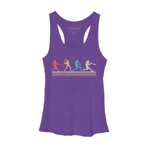 Women's Design By Humans Vintage Distressed Baseball Swing By LuckyCharm99 Racerback Tank Top - 1 of 2