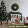 Vitalismo 24" Artificial Christmas Wreath Realistic Cypress w/ Faux Berries,Pine Cones,Bow,Dead Branches Indoor/Outdoor Xmas Wall Door Hanging Decor - 3 of 4
