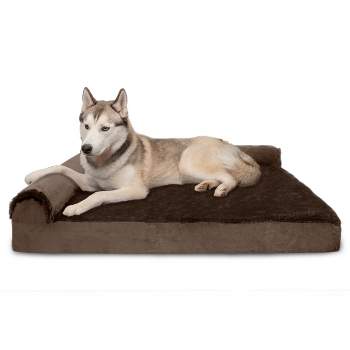 FurHaven Plush & Velvet Deluxe Chaise Lounge Memory Foam Sofa-Style Dog Bed