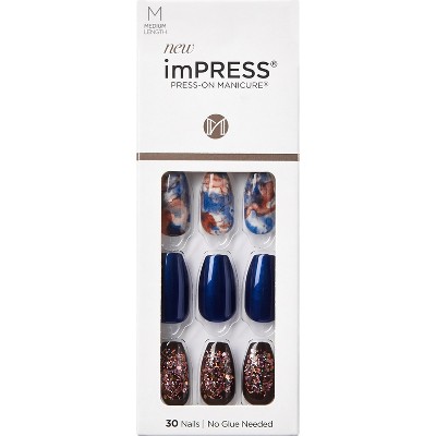 imPRESS Press-On Manicure Nails - Indigo Autumn - 33ct