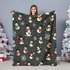 Christmas Throw Blanket Flannel Winter Throw Holiday Blanket with Snowman & Snowflake Design Christmas Gift. - 3 of 4