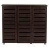 Adalwin Modern and Contemporary 3-Door Wooden Entryway Shoes Storage Cabinet: Organizer for 20 Pairs - Baxton Studio - 2 of 4