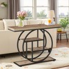MAYEERTY 41.3" End Table, Industrial 4-Tier Sofa Entryway Table with Circle Base - 3 of 4