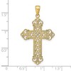 Black Bow Jewelry 14k Yellow Gold Fleur de lis Cross Pendant, 24 x 42mm - 3 of 4