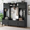 CAVINAS Hall Tree with 7 Hooks Modern Coat Rack with Storage Bench, Shelves and Door for Entryway - 2 of 4