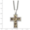 Black Bow Jewelry Men's Stainless Steel Printed Brown Camo Cross Necklace, 22 inch - image 4 of 4