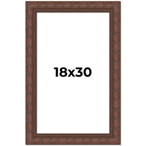 PosterPalooza | 18x30 Wide Bamboo Picture Frame, UV Acrylic, 4 Finishes - Brown, Black, Silver, and Natural - 1 of 4