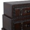 Olivia & May Traditional Faux Leather and Wood Chest Brown: Elegant Divided Storage, No Assembly Required - 4 of 4