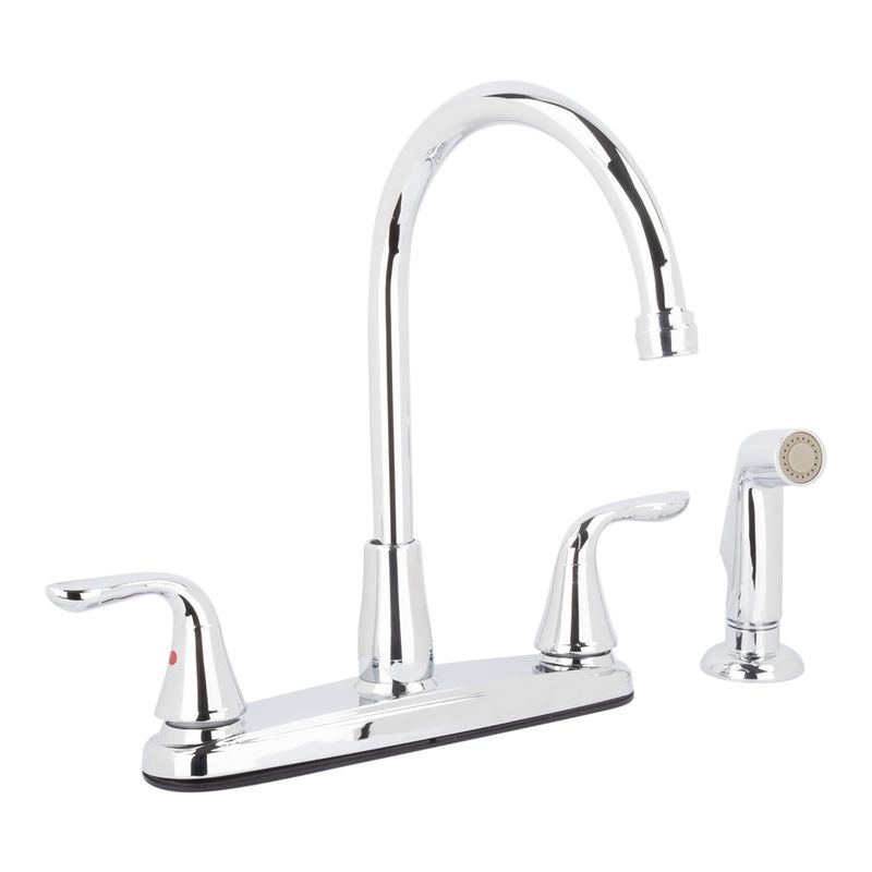 Homewerks Two Handle Chrome Kitchen Faucet Side Sprayer Included Model No. 015 32154CP, 1 of 2