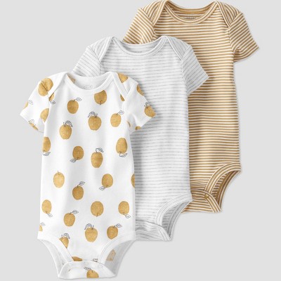 Image of Baby 3pk Ochre Bodysuit - little planet by carter's Gray/Tan 9M