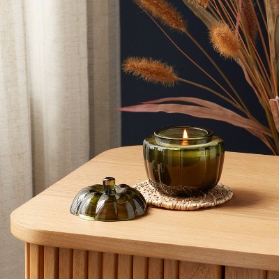 Glass Figural Pumpkin Woods Candle Green - Threshold™, 2 of 9