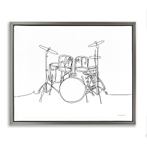 Stupell Industries Drum Kit Musician Line Doodle Floating Frame Canvas Art - 1 of 4
