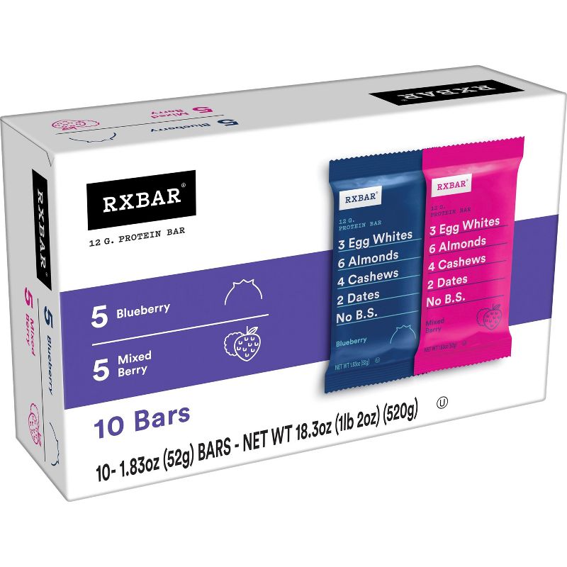 RXBAR Mixed Berry/Blueberry Protein Bars - 18.3oz/10ct, 1 of 11