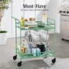 Best Choice Products 2-Tier Rolling Bar Cart Indoor/Outdoor w/ Storage Shelves, Wine Rack, Lockable Wheels - 3 of 4