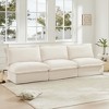Modern Modular 3-Seater Armless Sofa, Deep Seat Chenille Fabric Couch, Free Combination, Removable Covers, High-Back Cushions, Convertible Sectional - 2 of 4