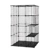 DOMETOUR 3-Tier Wire Cat Cage, Large Kennels Playpen with 3 Platforms, 3 Ramp Ladders and 4 Doors, 42" x 42" x 72", Black - 3 of 4