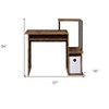 HomeRoots 37" Oak and Black Wood and Metal Computer Desk - 3 of 4
