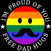 Design By Humans Free Dad Hugs Pride By KangThien T-Shirt - Black - 2X Large - 2 of 2