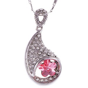 Anna-Kaci Women's Angel Wing Teardrop Crystal Pendant Necklace, Adjustable Chain, Perfect for Evening Wear and Special Occasions - Wings - 1 of 4
