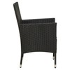 vidaXL Patio Outdoor Chairs - Set of 4 - Comfortable Cushioned Seating - Poly Rattan and Powder-Coated Steel Frame - Easy to Clean – Black - 4 of 4
