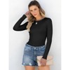Women's Long Sleeve Rib Knit Shirt Slim Fit Basic Top Soft Casual Tee Fall Outfit 2025 Layering T-Shirt - 3 of 4