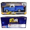 1966 GMC C1000 Fenderside Pickup Truck Lowrider Blue with White Top "Get Low" Series 1/24 Diecast Model Car by Motormax - 3 of 3